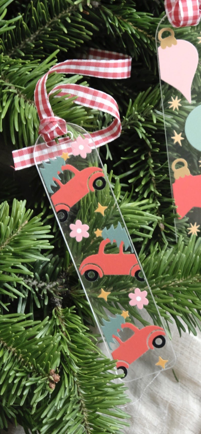 VINTAGE CHRISTMAS CAR KİTAP AYRACI