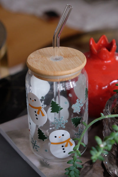 HAPPY SNOWMAN BOROSILIKAT CAM BARDAK| 550ML