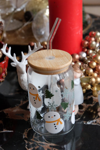 HAPPY SNOWMAN BOROSILIKAT CAM BARDAK| 550ML