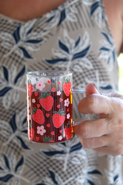 STRAWBERRY GARDEN BOROSILIKAT CAM ÇAY BARDAĞI | 200ML