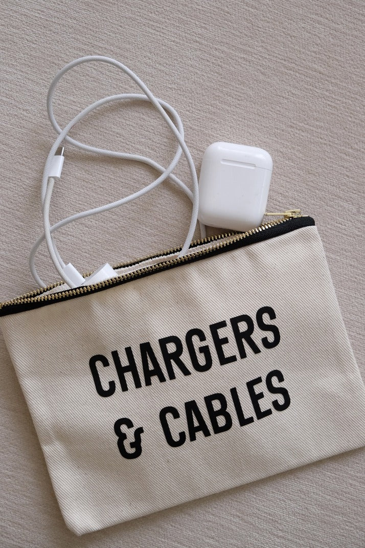 CHARGERS & CABLES KANVAS EL ÇANTASI